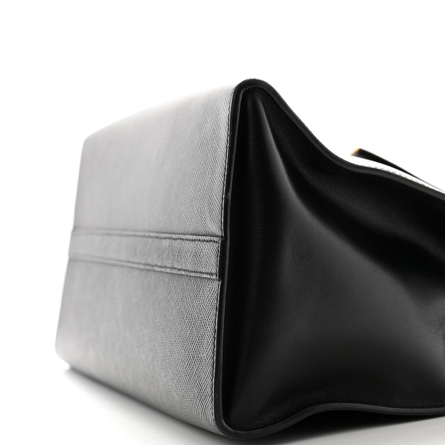 Saffiano Cuir Calfskin Medium Monochrome Top Handle Tote Black