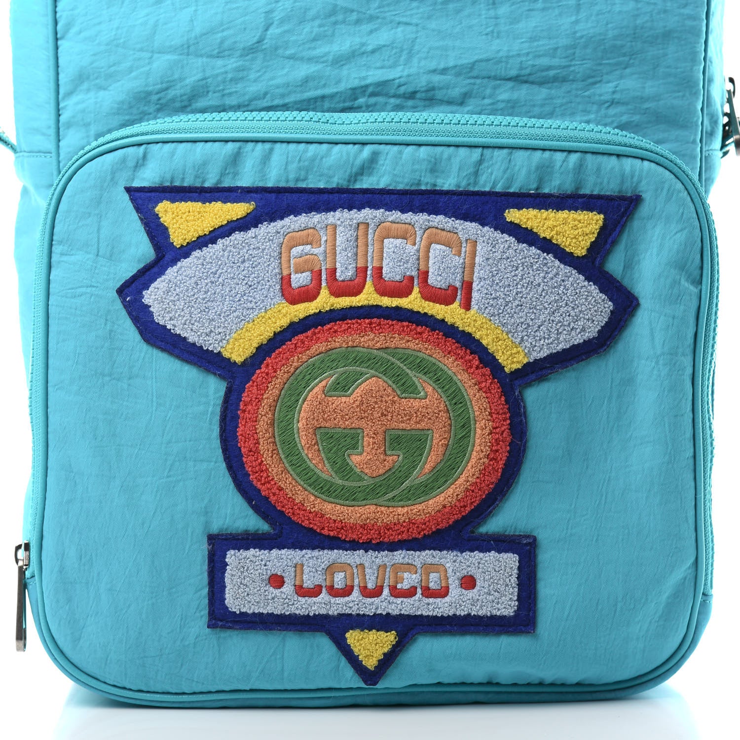 Gucci Nylon Twill 80s Logo Patch Backpack Lago 10 of 10