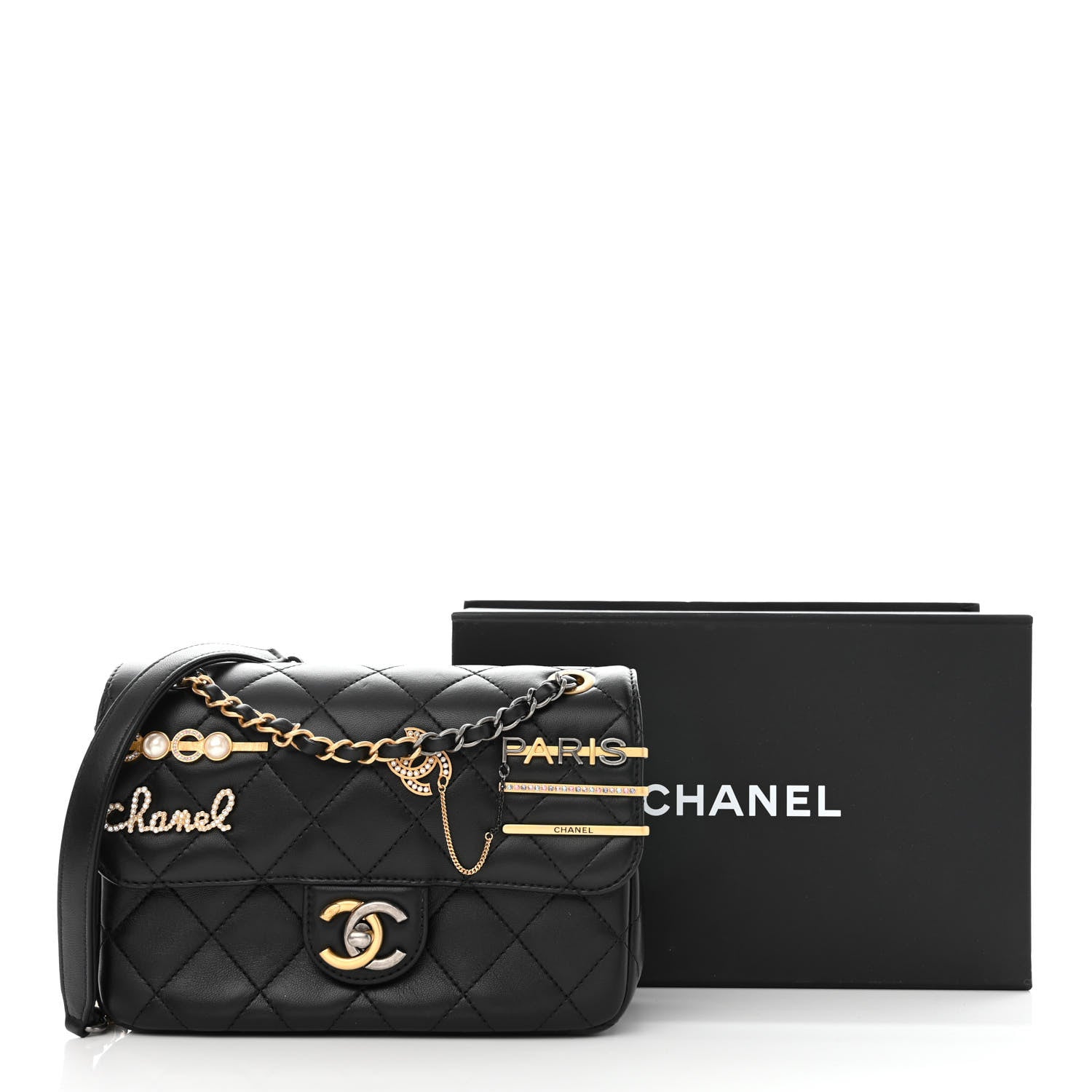 Chanel Lambskin Quilted Small Coco Clips Single Flap Black 12 of 12