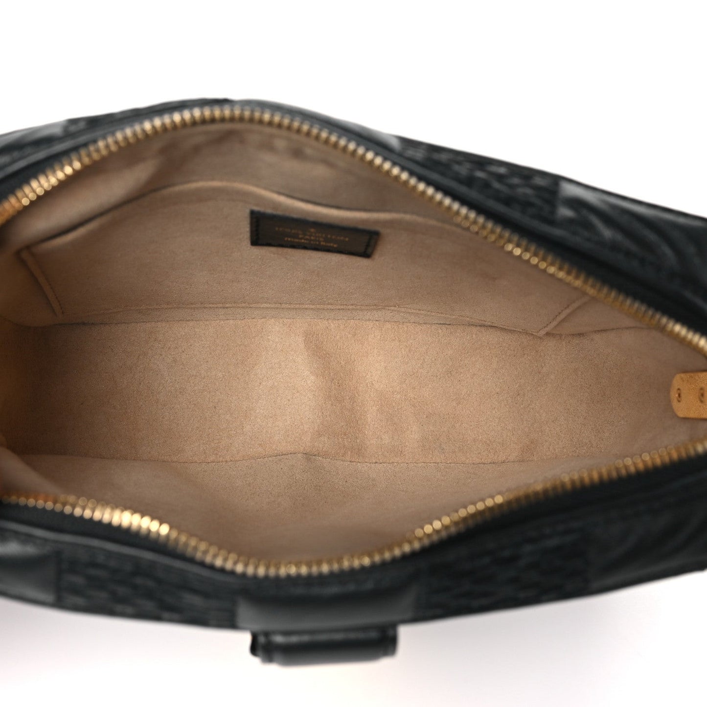 Lambskin Damier Quilt Troca PM Black