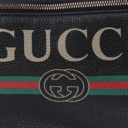 Gucci Grained Calfskin Logo Belt Bag Black 7 of 9