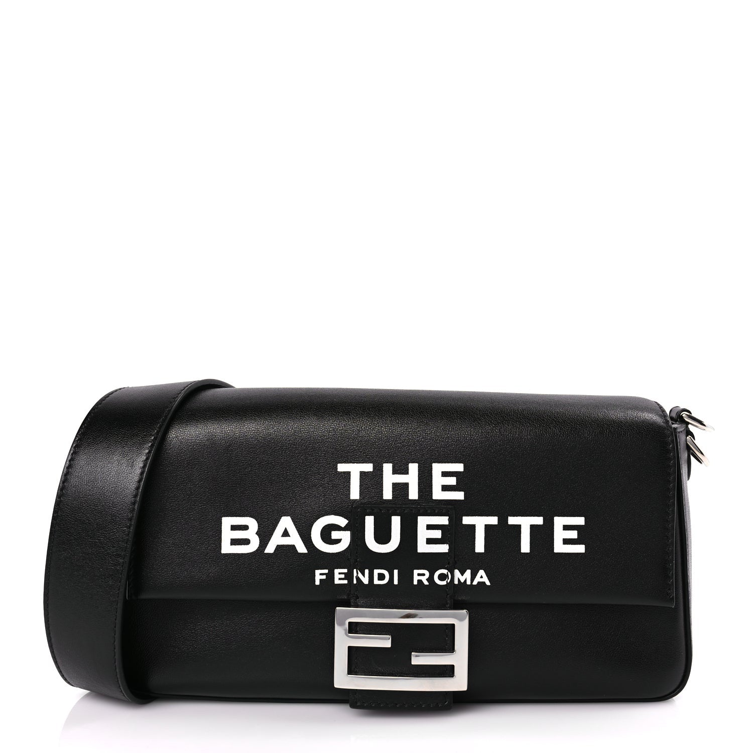 Fendi FENDI X MARC JACOBS Nappa Logo Medium Baguette Black 1 of 8