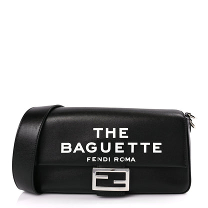 Fendi FENDI X MARC JACOBS Nappa Logo Medium Baguette Black 1 of 8