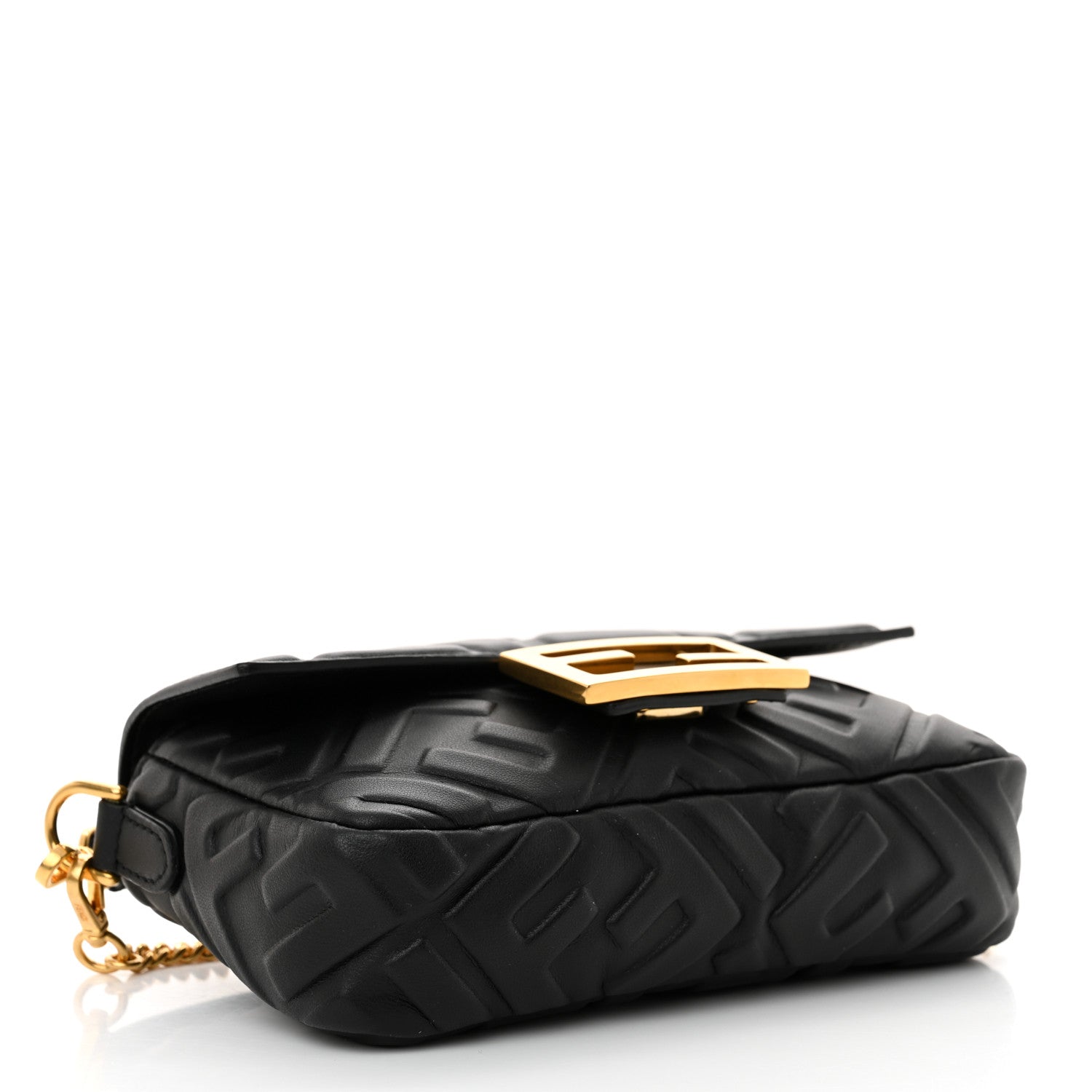 Fendi Nappa FF 1974 Embossed Mini Baguette Black 4 of 10