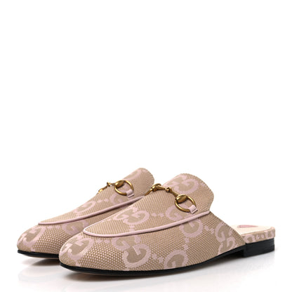 Gucci Monogram Macro GG Nappa Charlotte Womens Princetown Slippers 36 Beige Perfect Pink 5 of 11