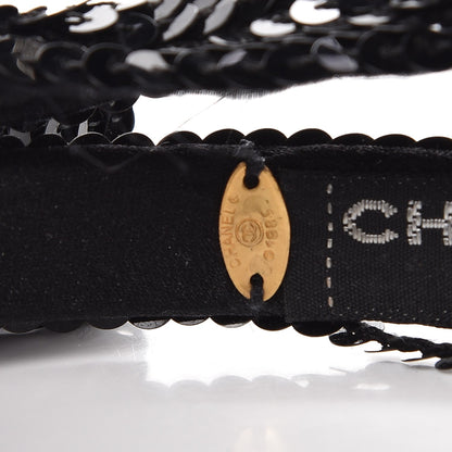 Chanel Sequin Bow Headband Black 3 of 9