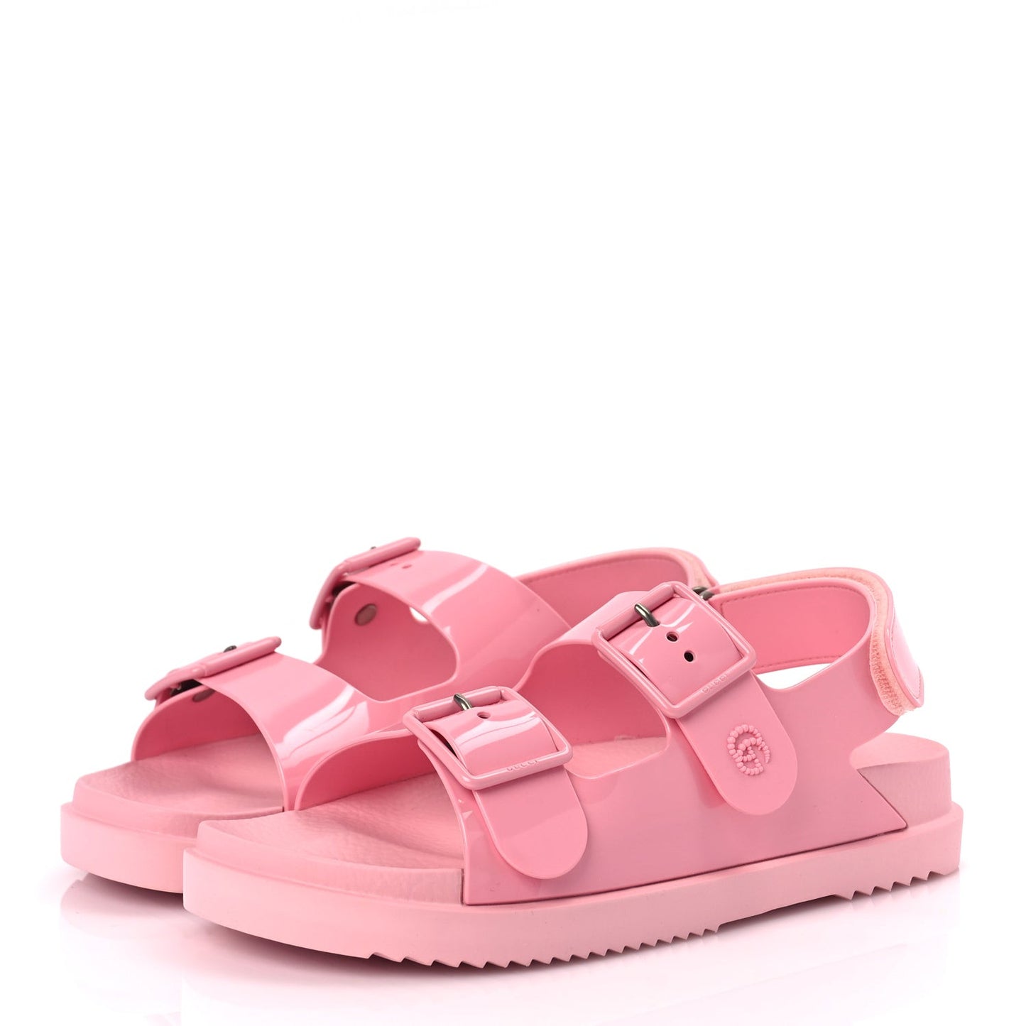 GUCCI Rubber Mini Double G Womens Isla Dad Sandals 40 Wild Rose