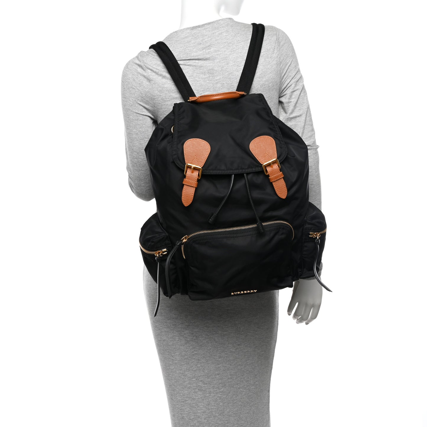 Nylon Large Rucksack Backpack Black