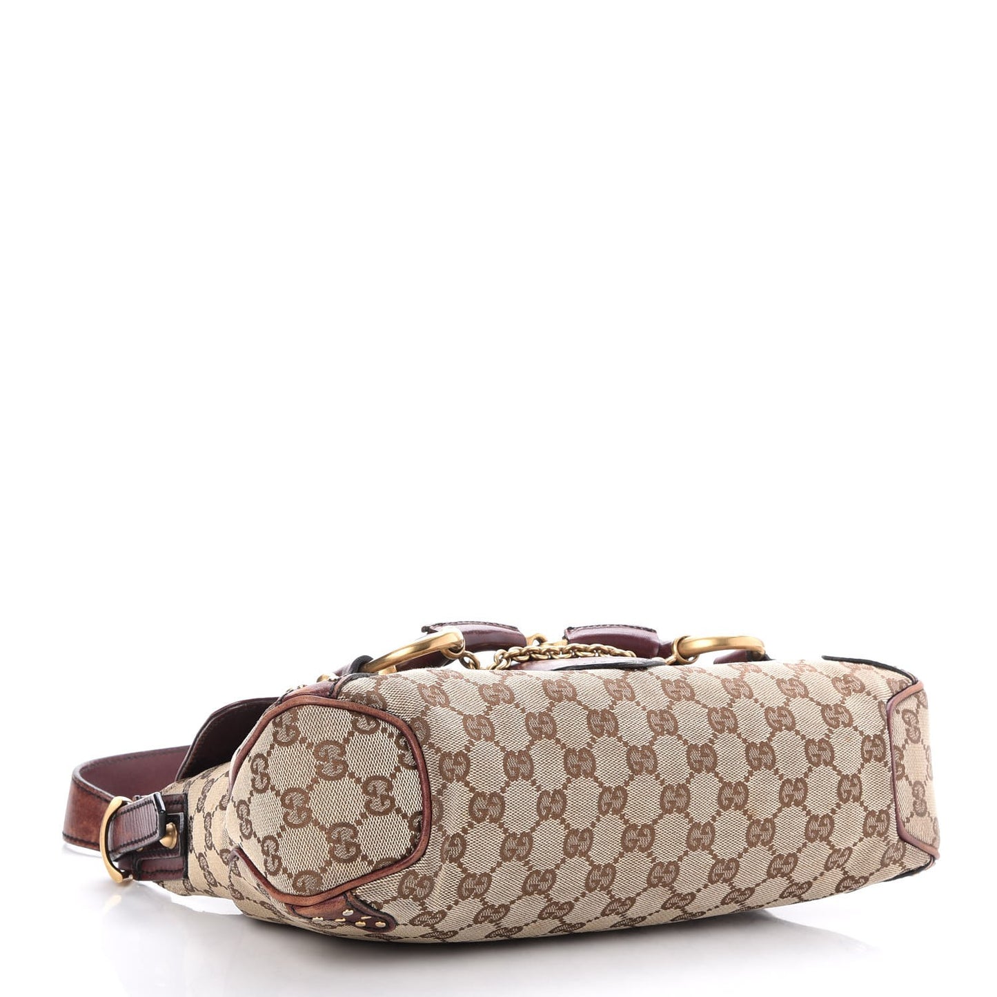 Monogram Horsebit Chain Studded Flap Burgundy