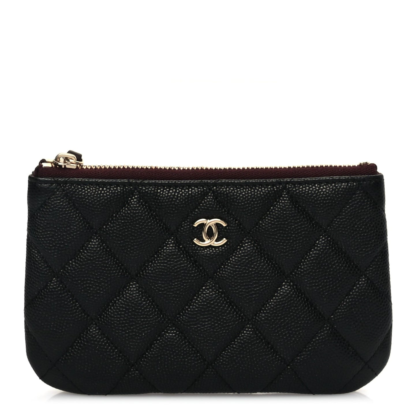 Caviar Quilted Small Cosmetic Case Black