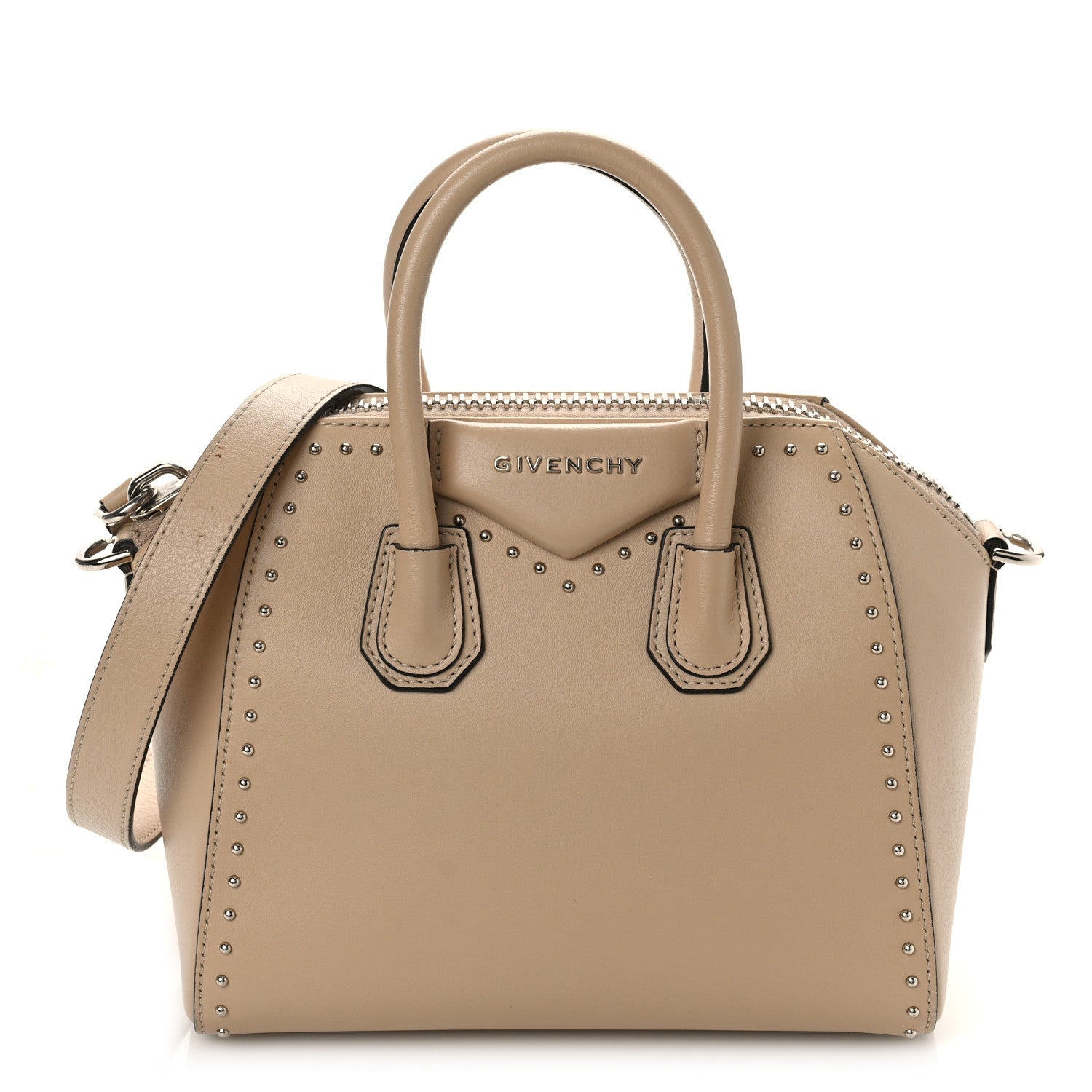 Givenchy Calfskin Mini Studded Antigona Beige Buff 1 of 9