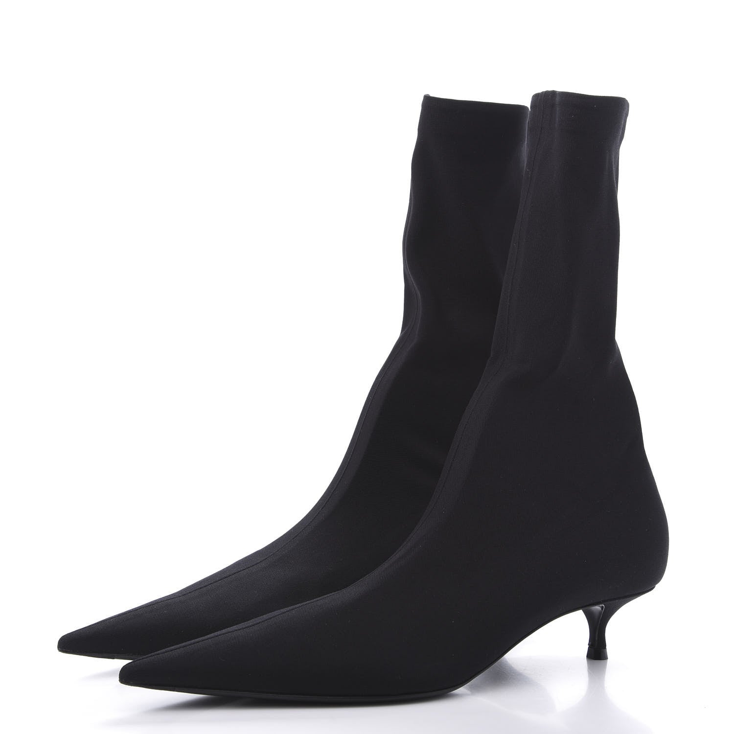 Balenciaga Jersey Crepe Extreme Pointed Toe Knife Booties 37 Black 3 of 7