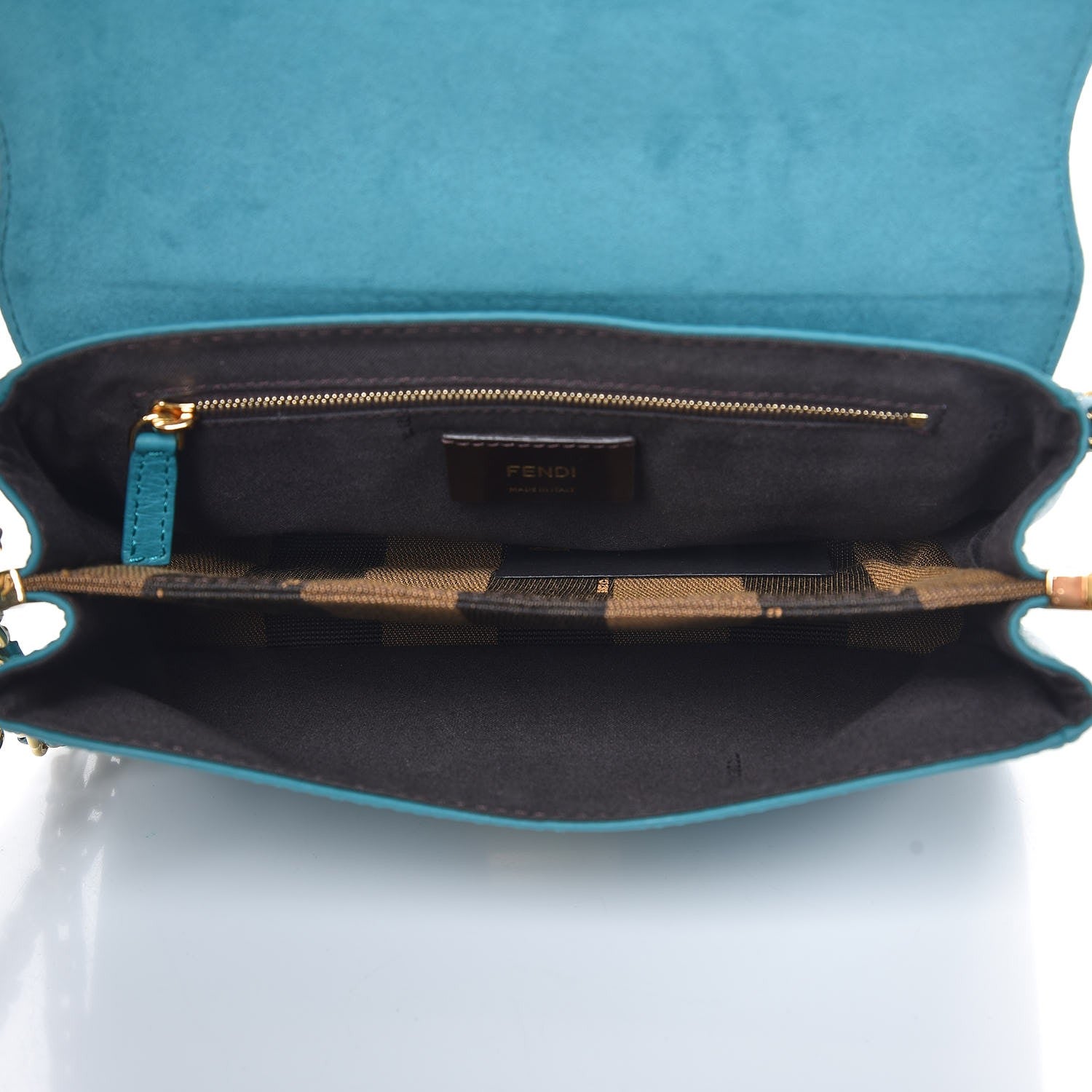 Fendi Vitello Pequin Embossed Small Claudia Shoulder Bag Jungle 6 of 19