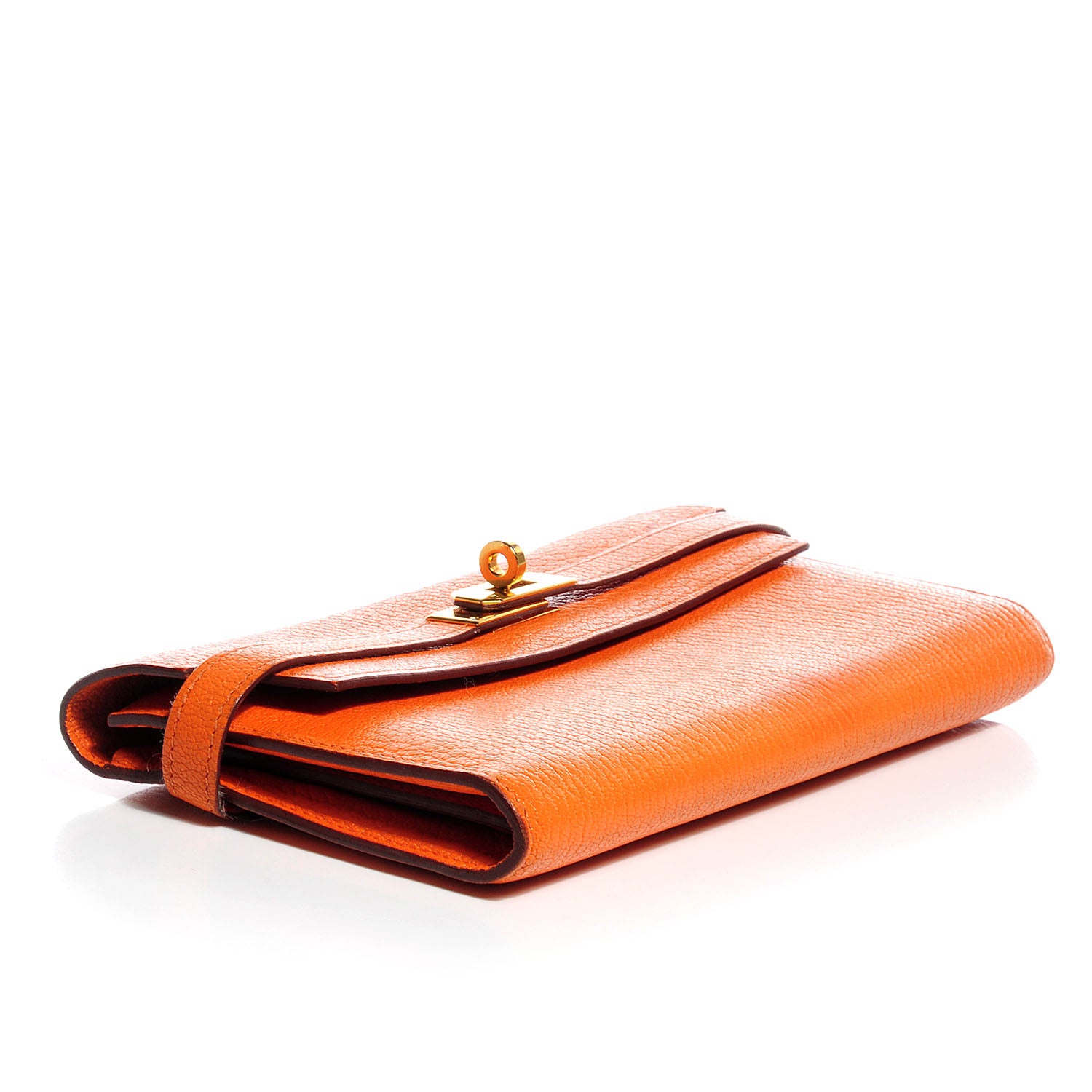 Hermes Chevre Mysore Kelly Longue Wallet Orange 12 of 18