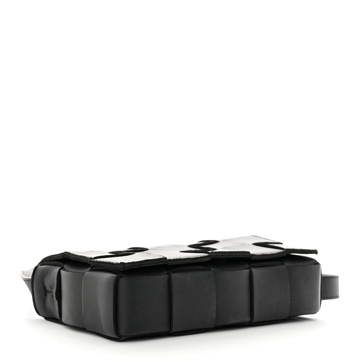 Lambskin Maxi Intrecciato Cassette Crossbody Bag Black