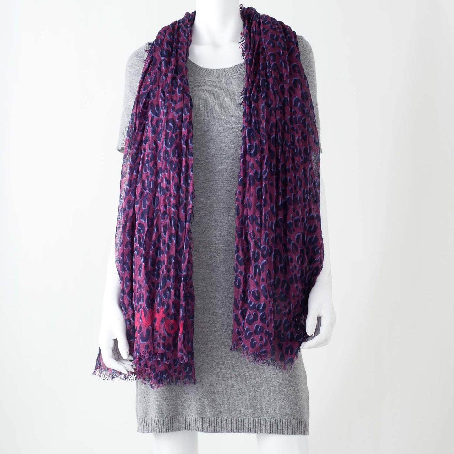 Cashmere Silk Leopard Stole