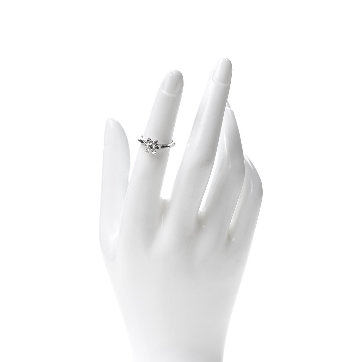 Platinum Diamond Flower Ring 48 4.5