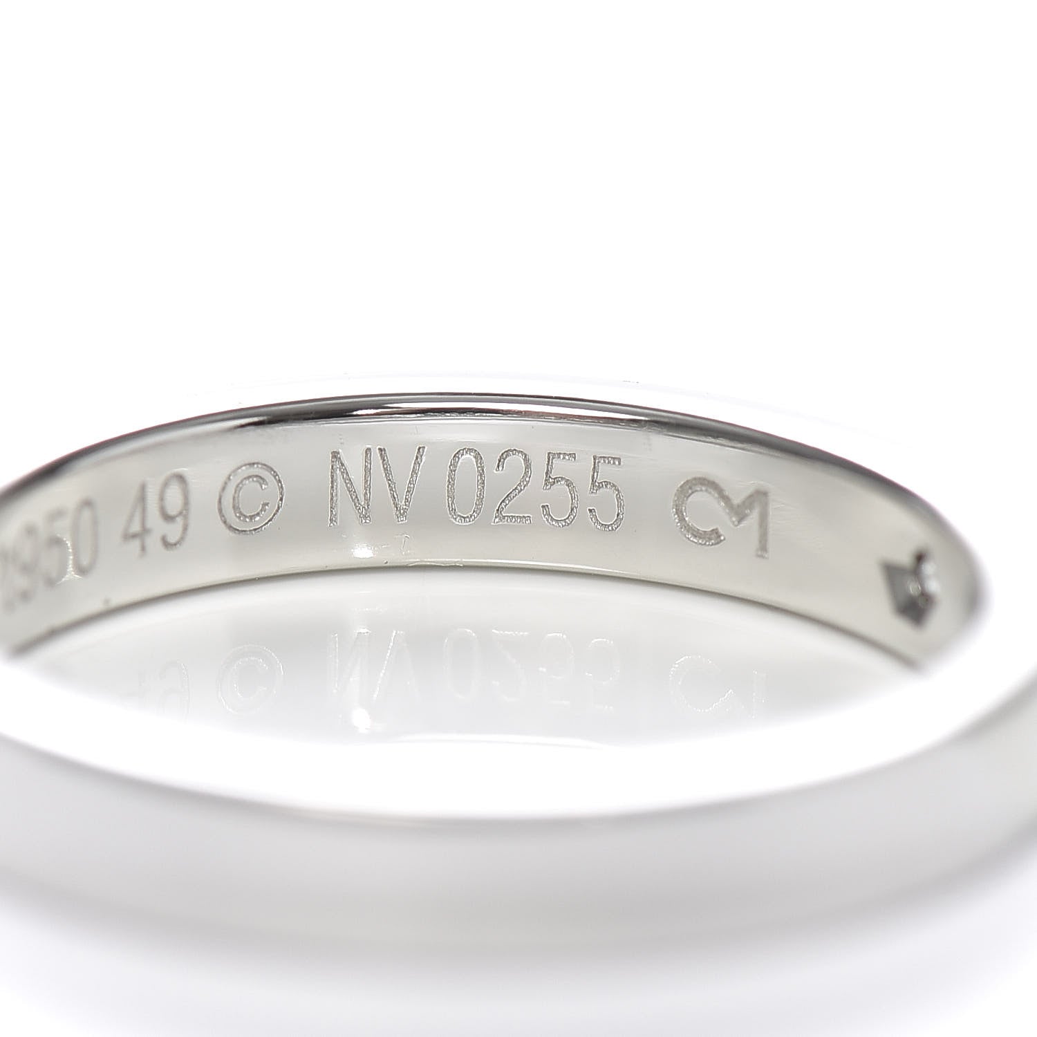 Cartier Platinum Diamond 3mm C De Wedding Band Ring 49 5 6 of 6