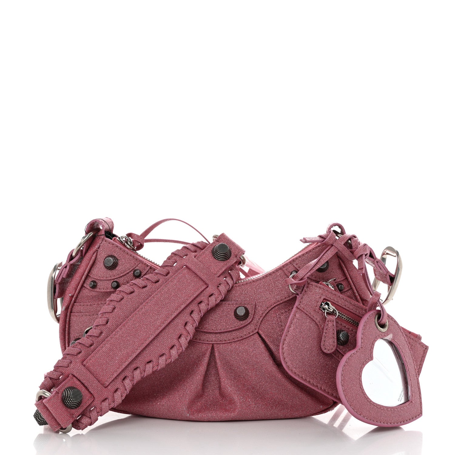 Balenciaga Sparkling Fabric Le Cagole Shoulder Bag XS Sweet Pink 3 of 11