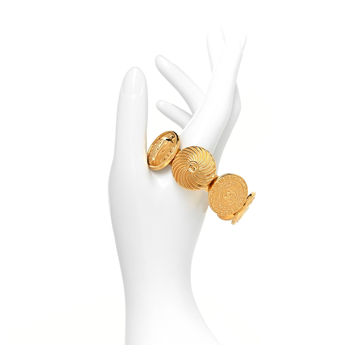 Metal Coin Cuff Gold