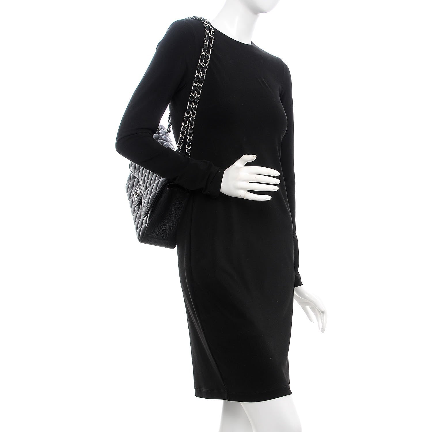 Chanel Caviar Quilted Jumbo Double Flap Black 3 of 10