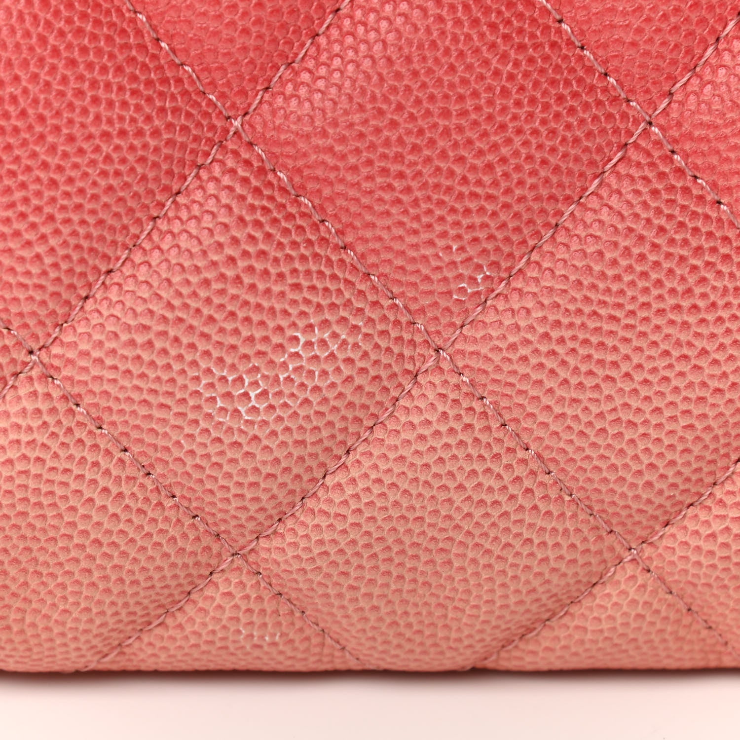 Chanel Caviar Quilted Ombre Medium Cosmetic Case Coral 9 of 9