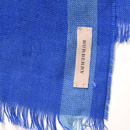Burberry Silk Cashmere Half Mega Check Scarf Cobalt Blue 4 of 5