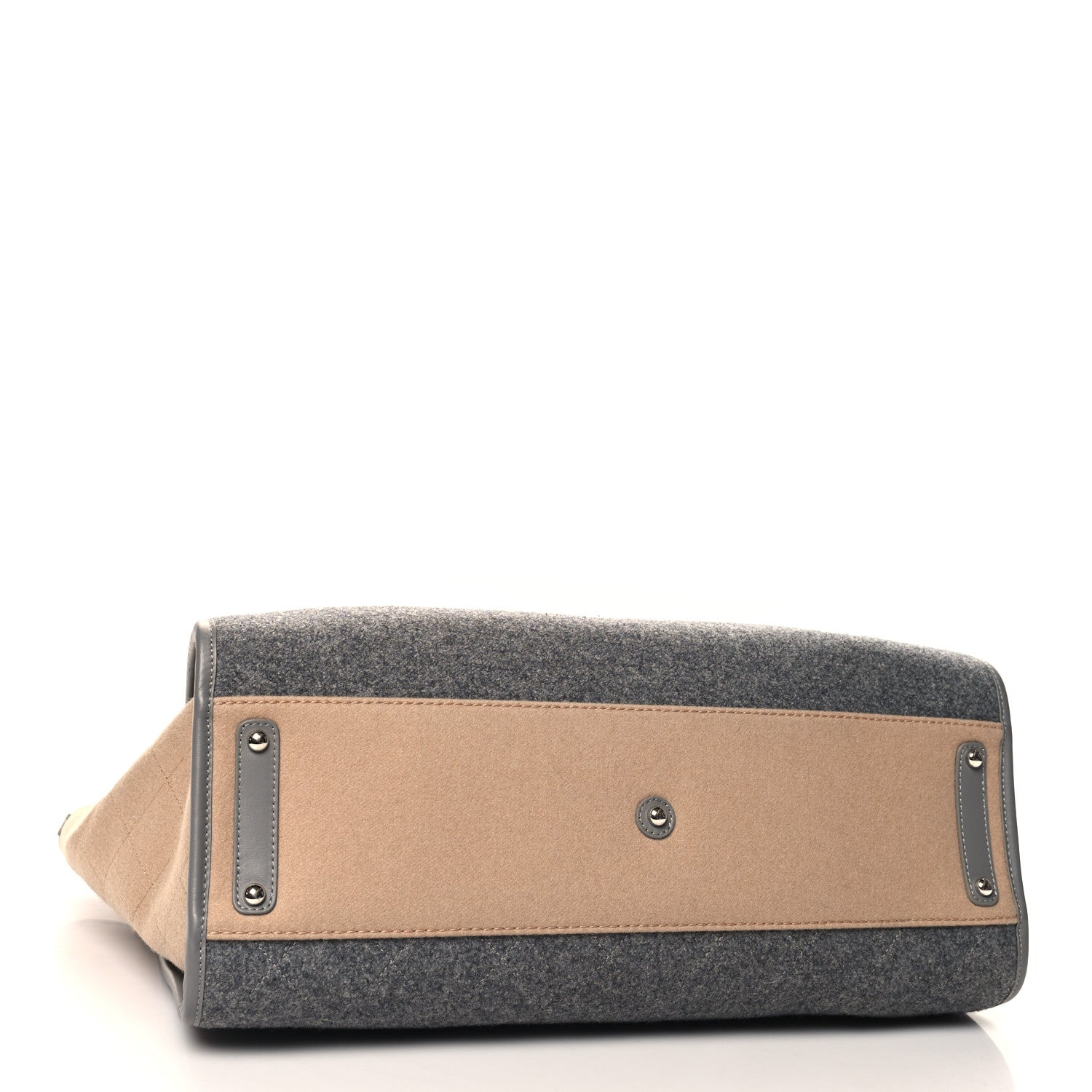 Chanel Wool Felt Large Deauville Tote Grey Beige 4 of 10