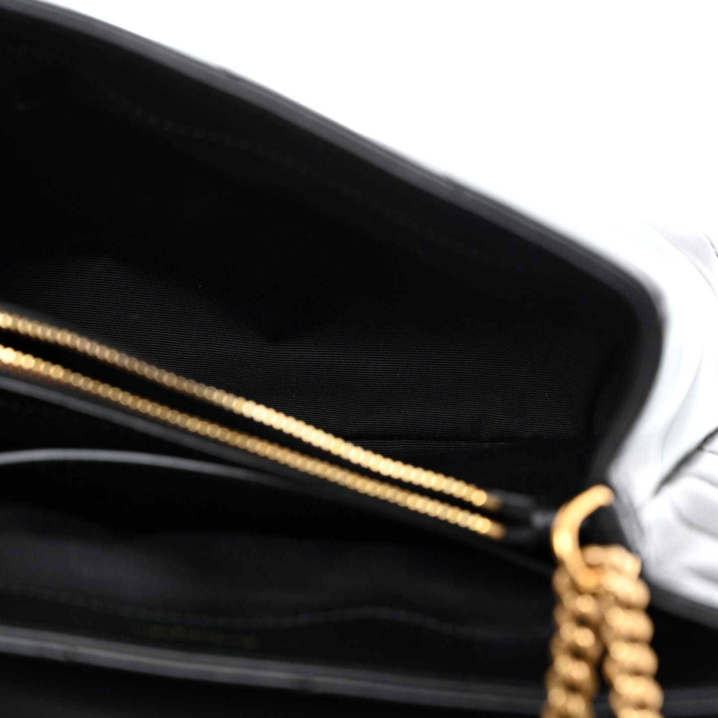 Calfskin Y Quilted Monogram Small Loulou Chain Satchel Black