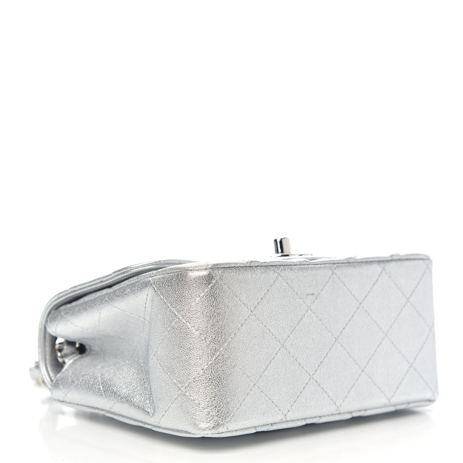 Chanel Metallic Lambskin Quilted Mini Square Flap Silver 4 of 9