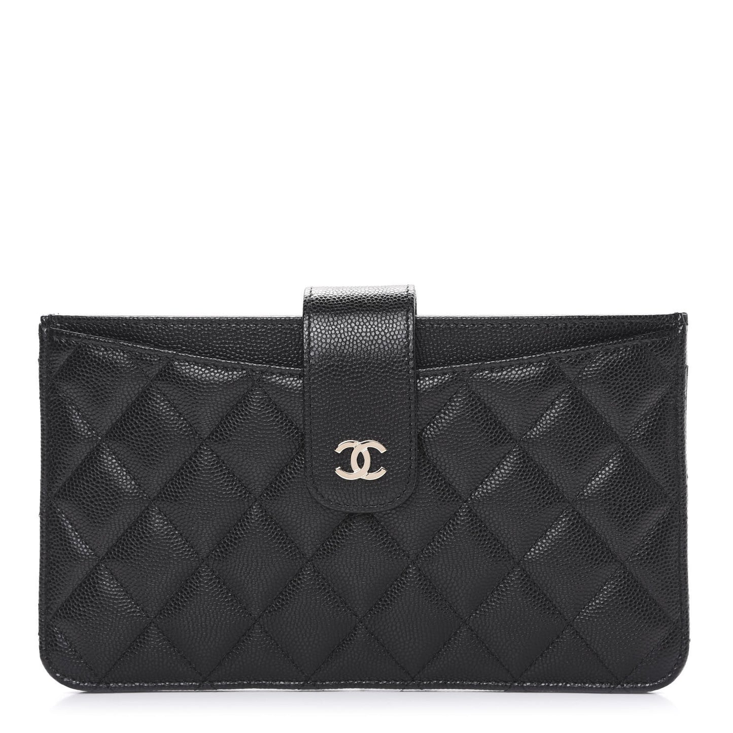 Caviar Quilted Classic Strap Pouch Black