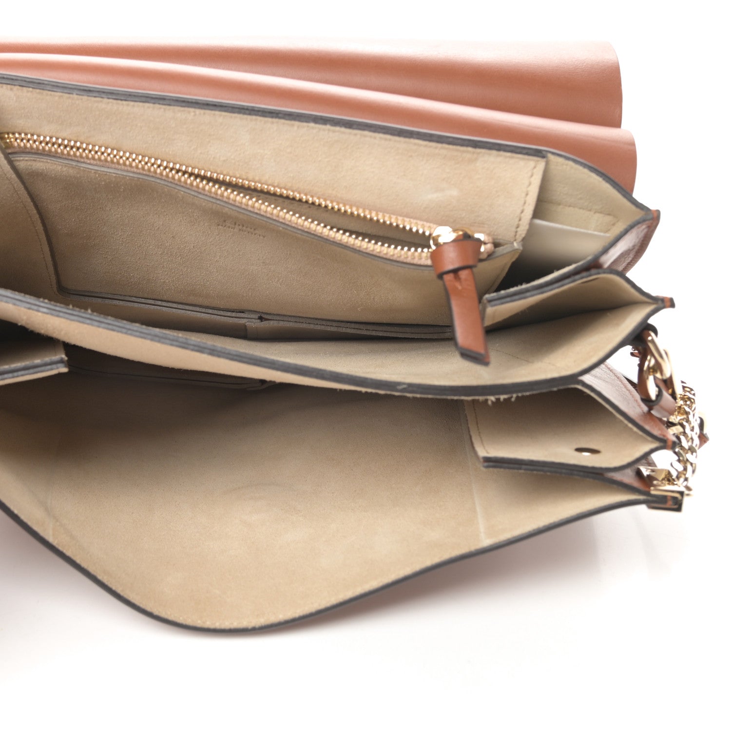 Chloe Suede Calfskin Medium Faye Shoulder Bag Tobacco 5 of 14