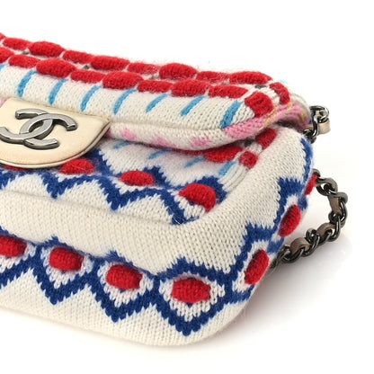 Chanel Cashmere Knit Extra Mini Single Flap White Multicolor 18 of 18