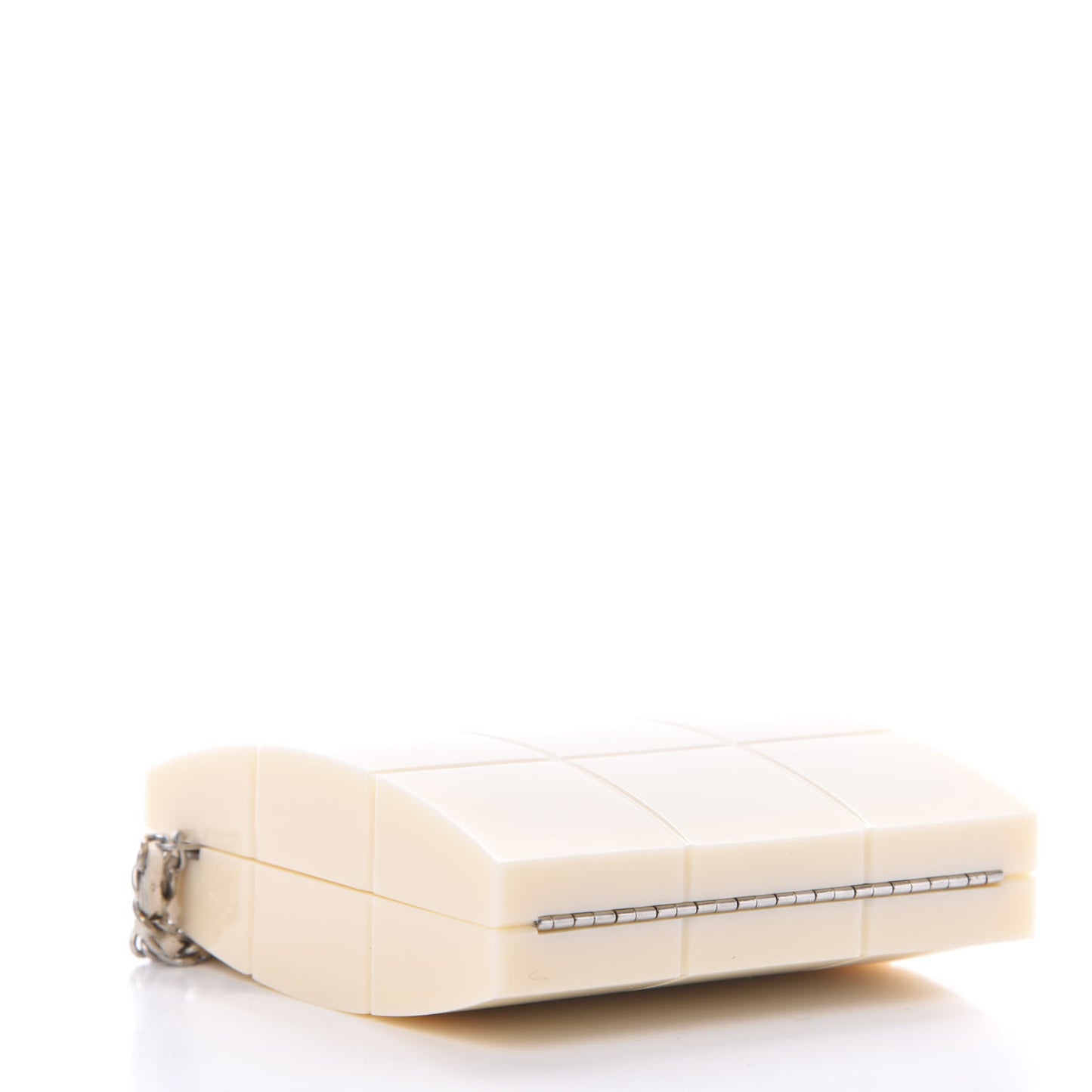 Plexiglass Minaudiere Wristlet Clutch Beige