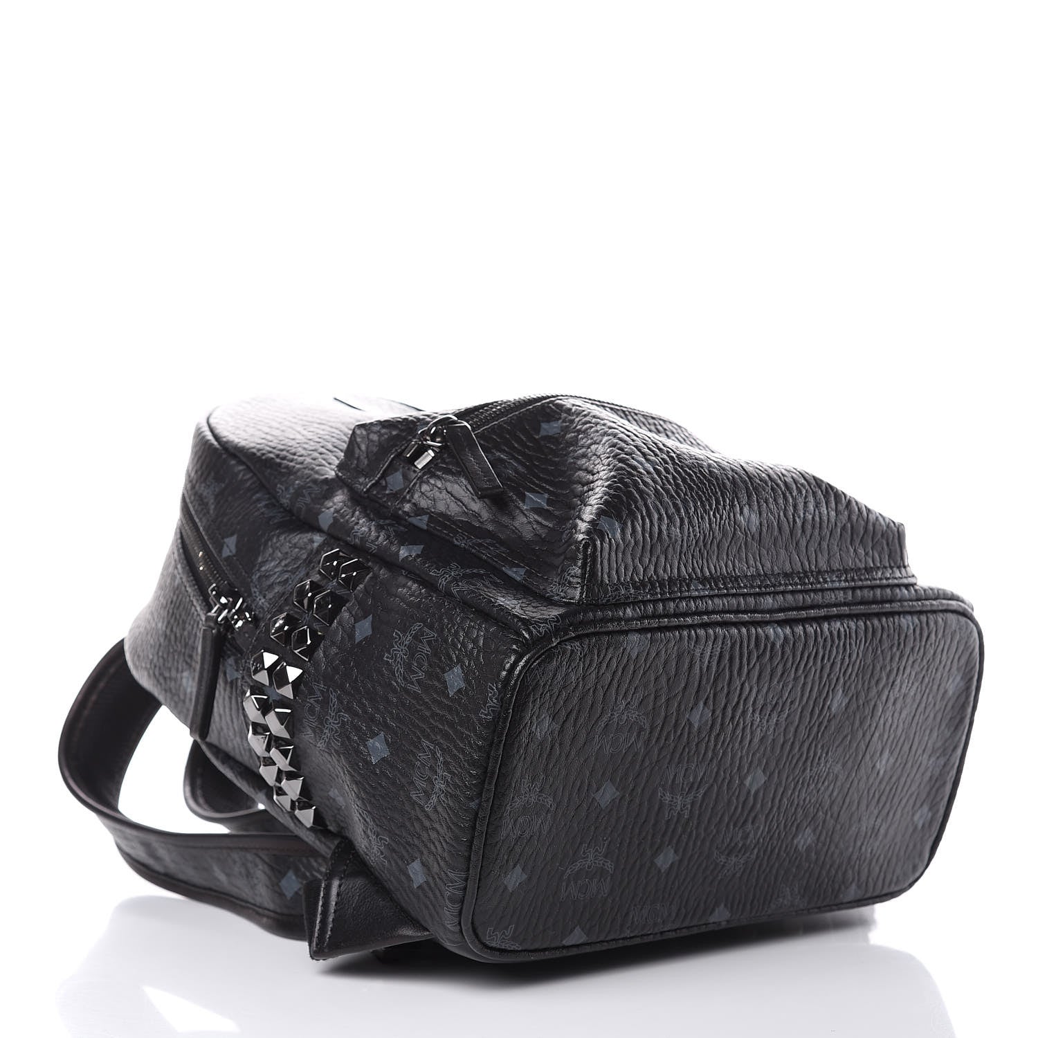 MCM Visetos Small Side Stud Stark Backpack Black 3 of 12