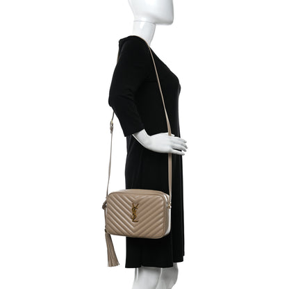 Saint Laurent Calfskin Matelasse Monogram Lou Camera Bag Dark Beige 2 of 12