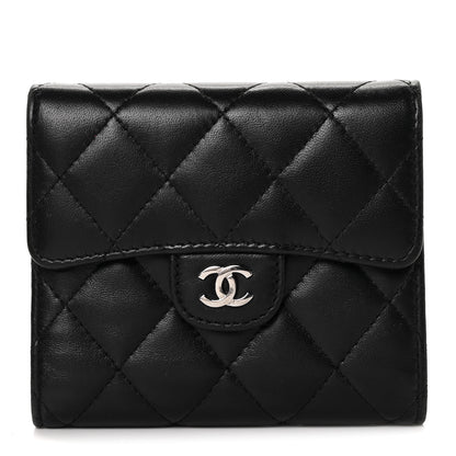 Chanel Lambskin Quilted Small Compact Wallet Black 1 of 12