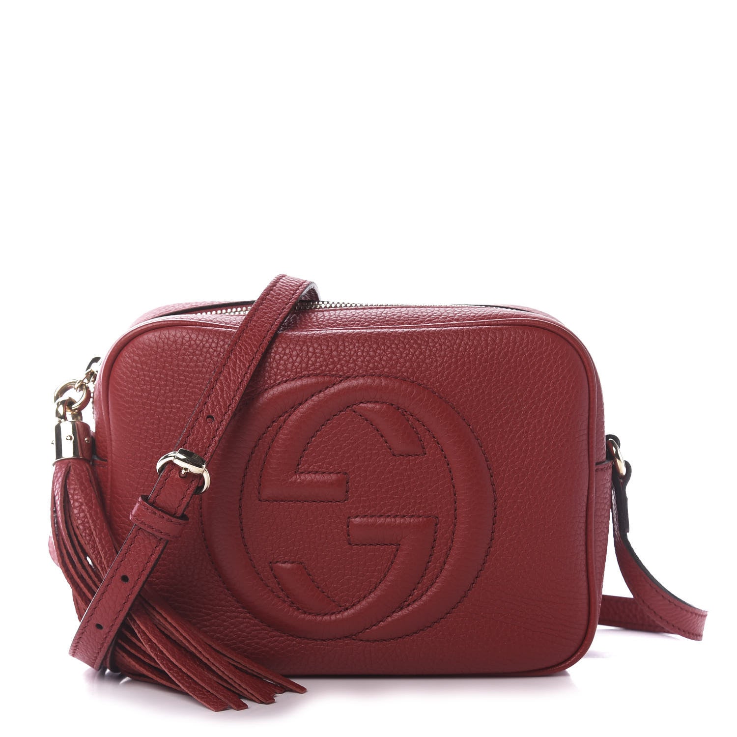Gucci Pebbled Calfskin Small Soho Disco Bag Tabasco Red 1 of 12