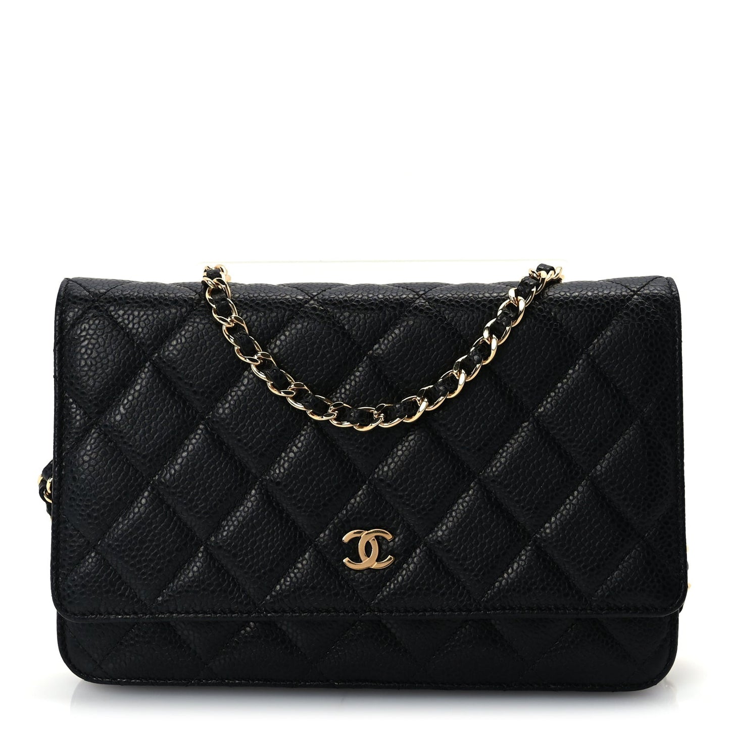 Caviar Quilted Wallet On Chain WOC Black