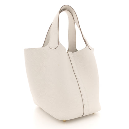 Hermes Taurillon Clemence Picotin Lock 18 PM Gris Pale 3 of 12