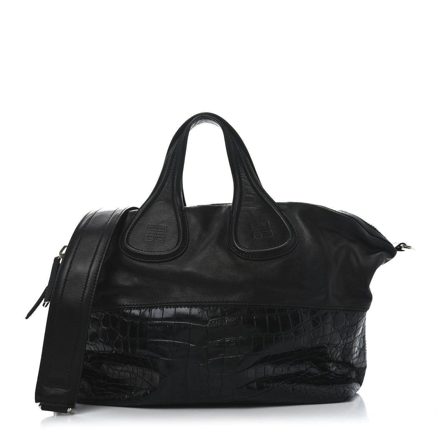 Givenchy Calfskin Crocodile Embossed Medium Nightingale Black 1 of 7