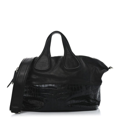 Givenchy Calfskin Crocodile Embossed Medium Nightingale Black 1 of 7