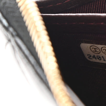 Chanel Lambskin Quilted Large Gusset Zip Around Wallet Black 8 of 10