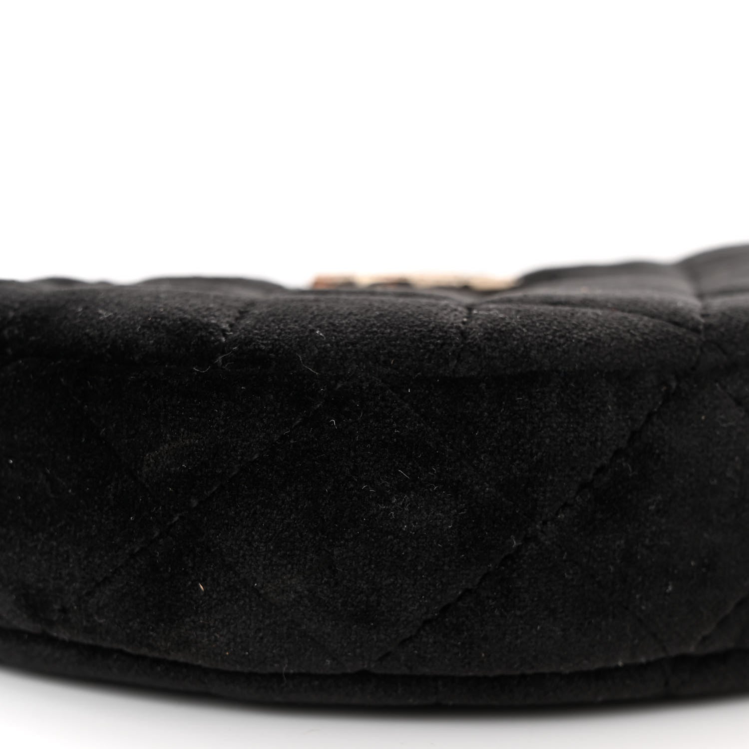 Chanel Velvet Crystal Quilted Chain Hobo Black 9 of 10