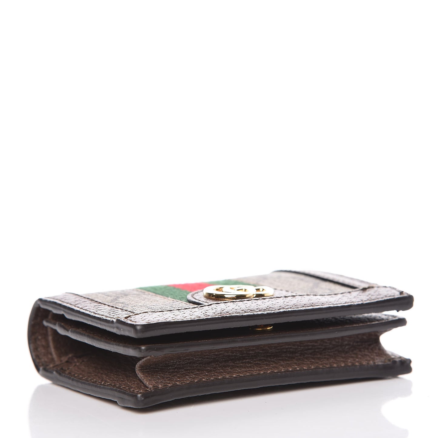 GG Supreme Monogram Web Ophidia Card Case Beige New Acero