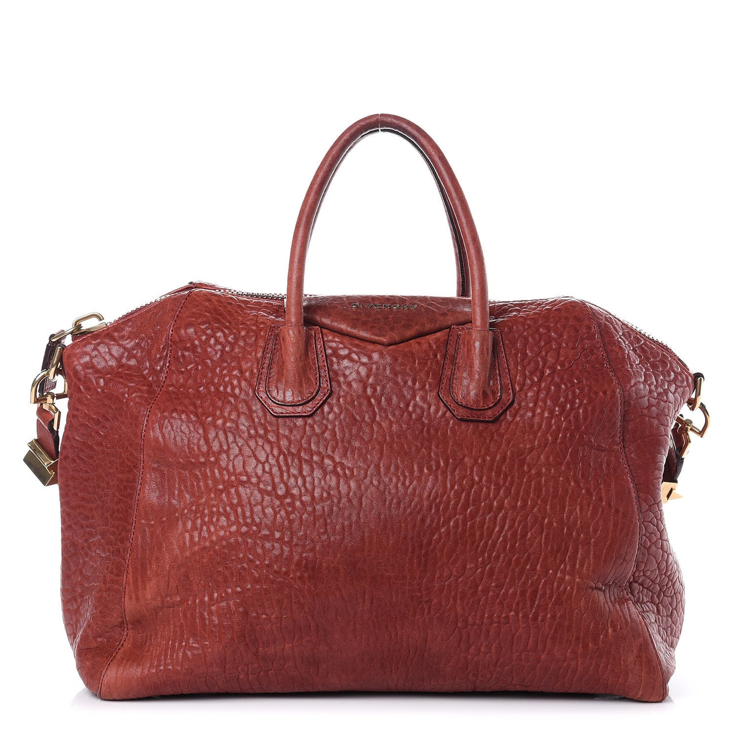 Pebbled Lambskin Large Soft Antigona Brick