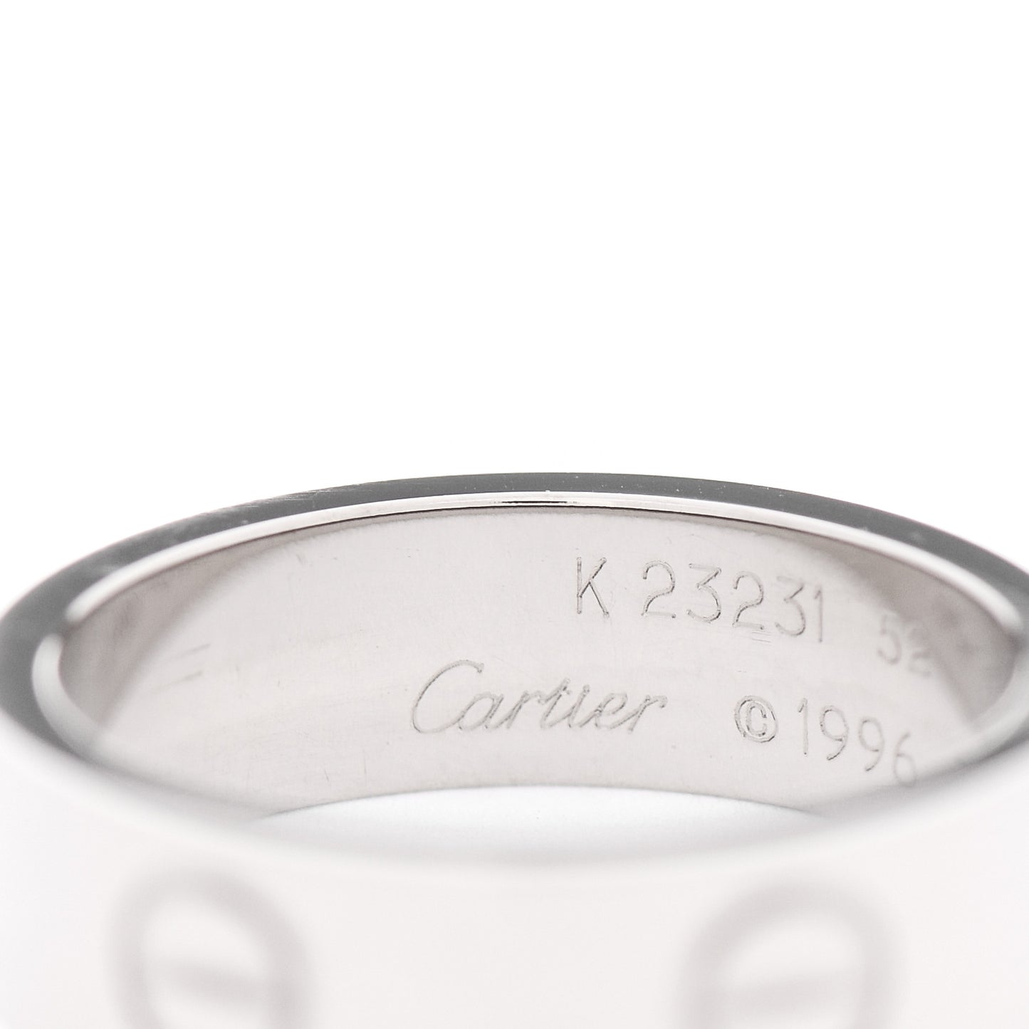 18K White Gold 5.5mm LOVE Ring 52 6