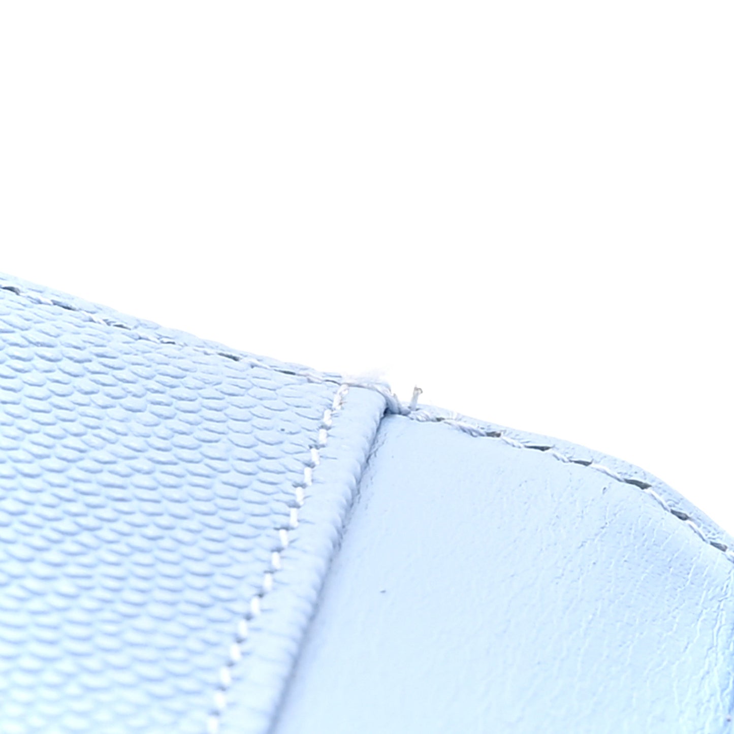 Caviar Quilted Compact Flap Wallet Light Blue