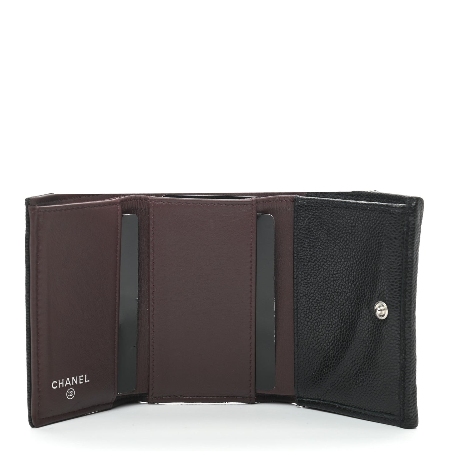 Caviar Quilted Double Flap Wallet Black