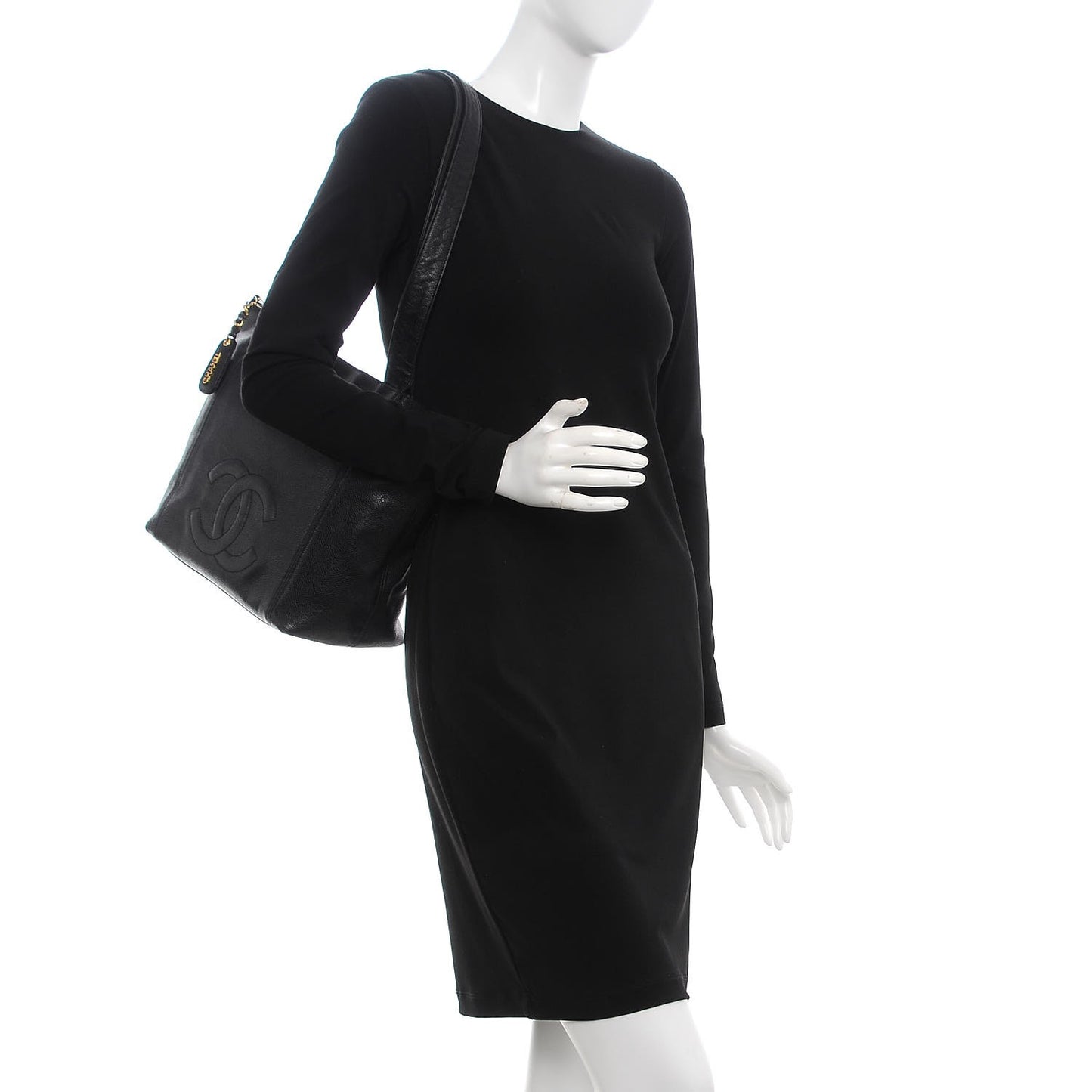 Caviar CC Shoulder Bag Black